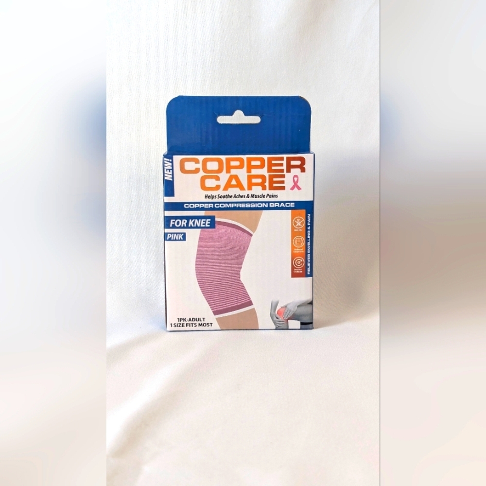Copper Care compression sleeve knee brace pink OSFM - BNIB!